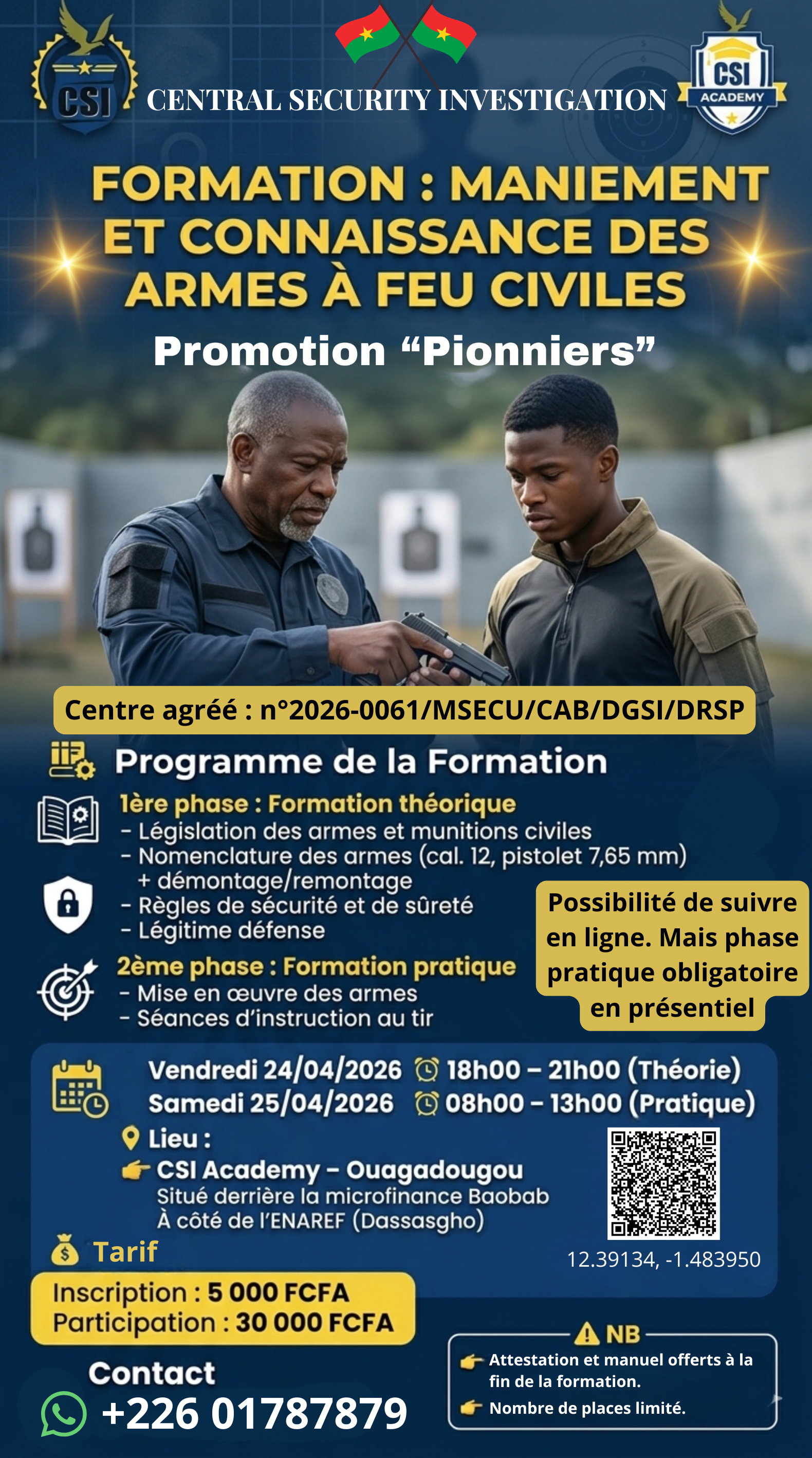Maniement et connaissance des armes à feu civiles.